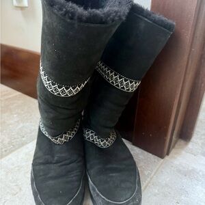 UGG Black Winter Boots with Silver Accents